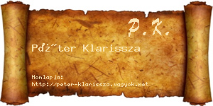 Péter Klarissza névjegykártya